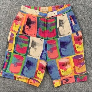 Colorful Pat Argenti Warhol Soup Can Women's Silk Shorts
